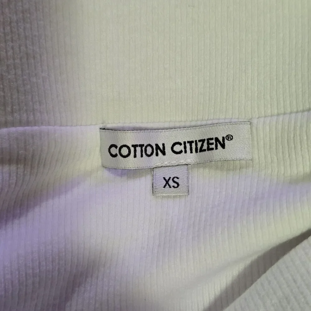 Cotton Citizen Melbourne Midi Skirt Women’s XS White Ribbed Slit/ Stretch NWOT